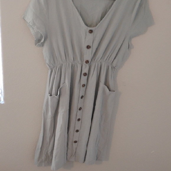 Yidarton Dresses & Skirts - Light Teal Button-Down Dress
